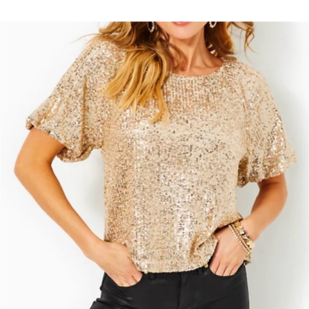 NWT Lilly Pulitzer Cressida Knit Sequin Top